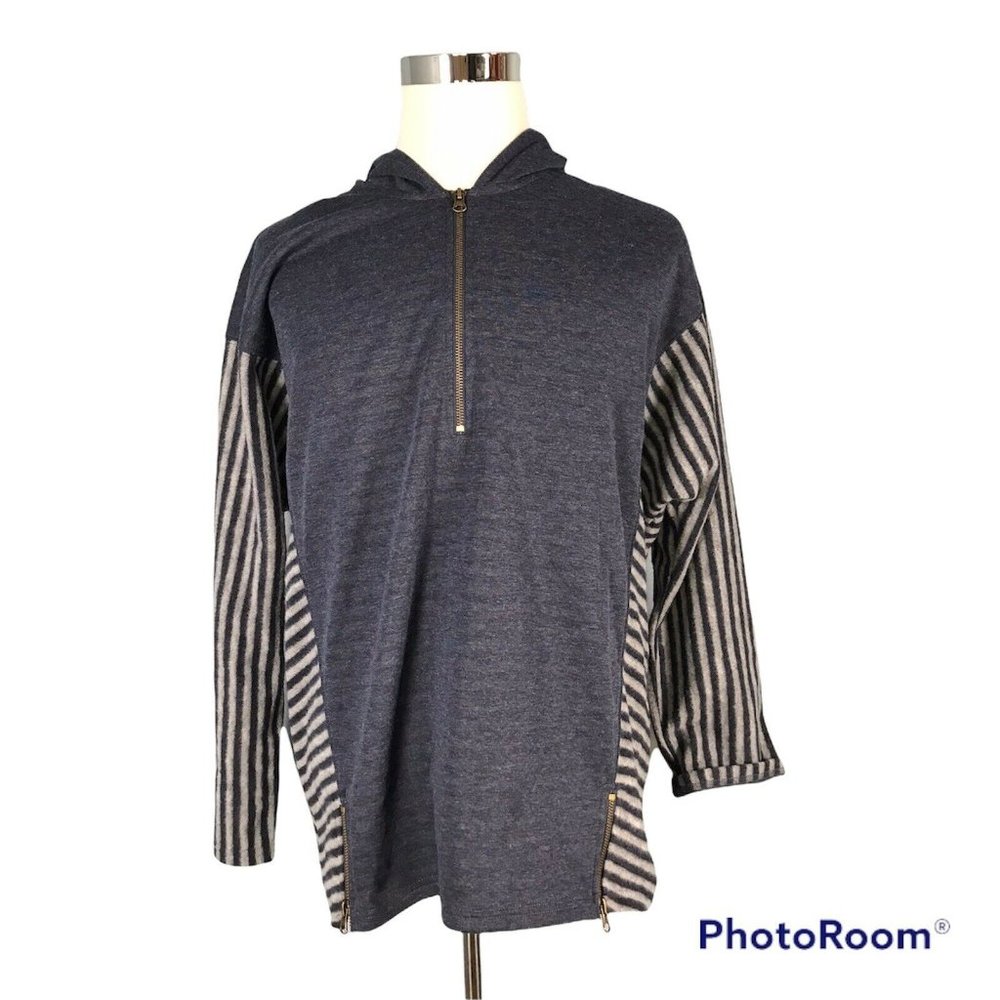 Simply Noelle Women's Sweater 2XL XXL Blue Gray Hooded Sweater